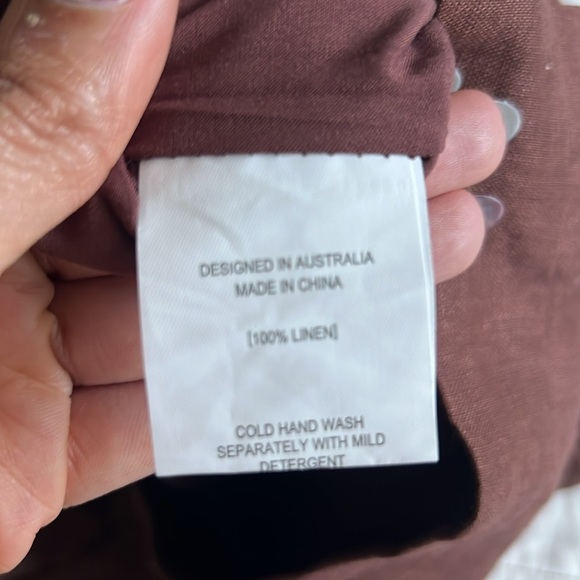 White Closet Brown Linen Shorts - Picture 10 of 12